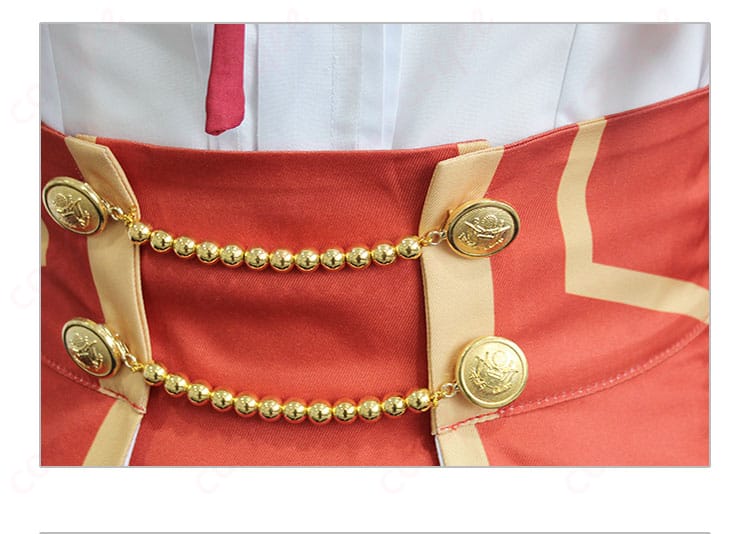 ユミエラ・ドルクネス コスプレ衣装の腰封装飾細部。シンプルでエレガントなデザインです。