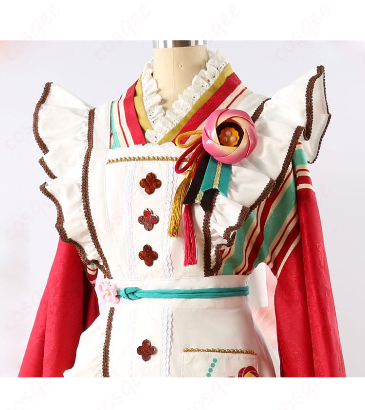 姫宮桃李 コスプレ衣装 上衣の装飾ディテール。胸元の刺繍とビスチェデザインが忠実に再現。