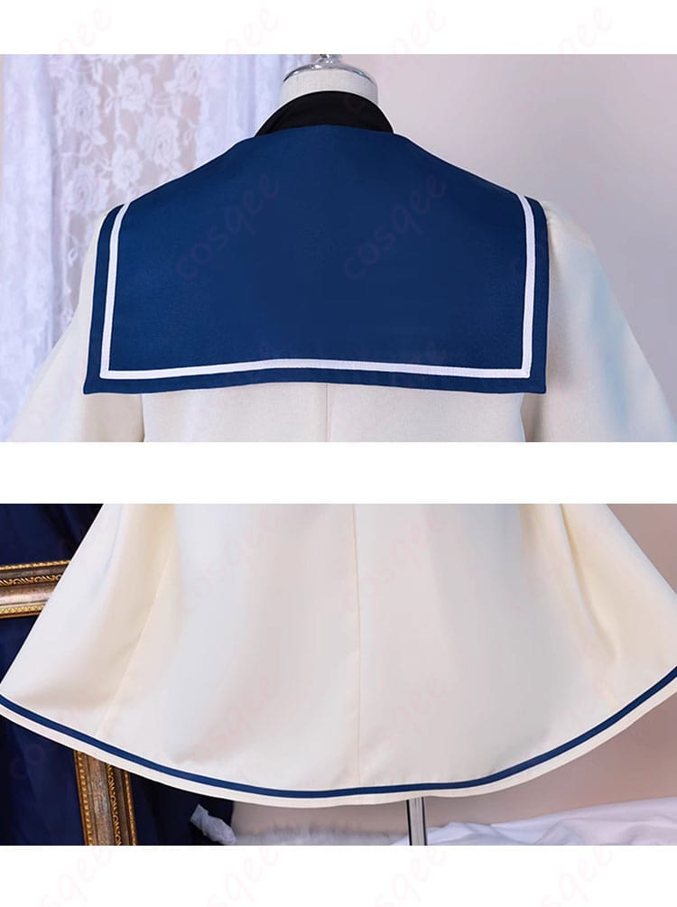 黒執事 シエル・ファントムハイヴ 伯爵 コスプレ衣装 背面の披肩と衣摆の装飾。リアルな再現で、貴族らしい洗練された印象。