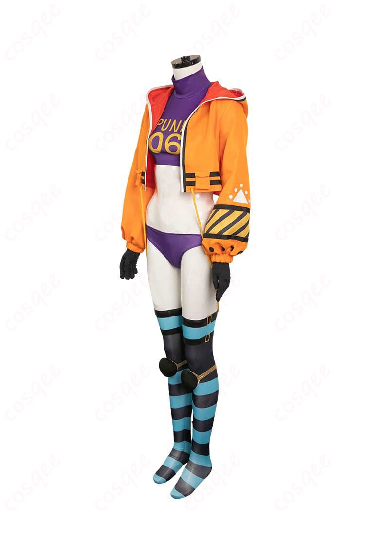 ONE PIECE PUNK-06 欲 コスプレ衣装 エッグヘッド衣装 側面図。全体的なシルエットとディテールをしっかりと確認できます。