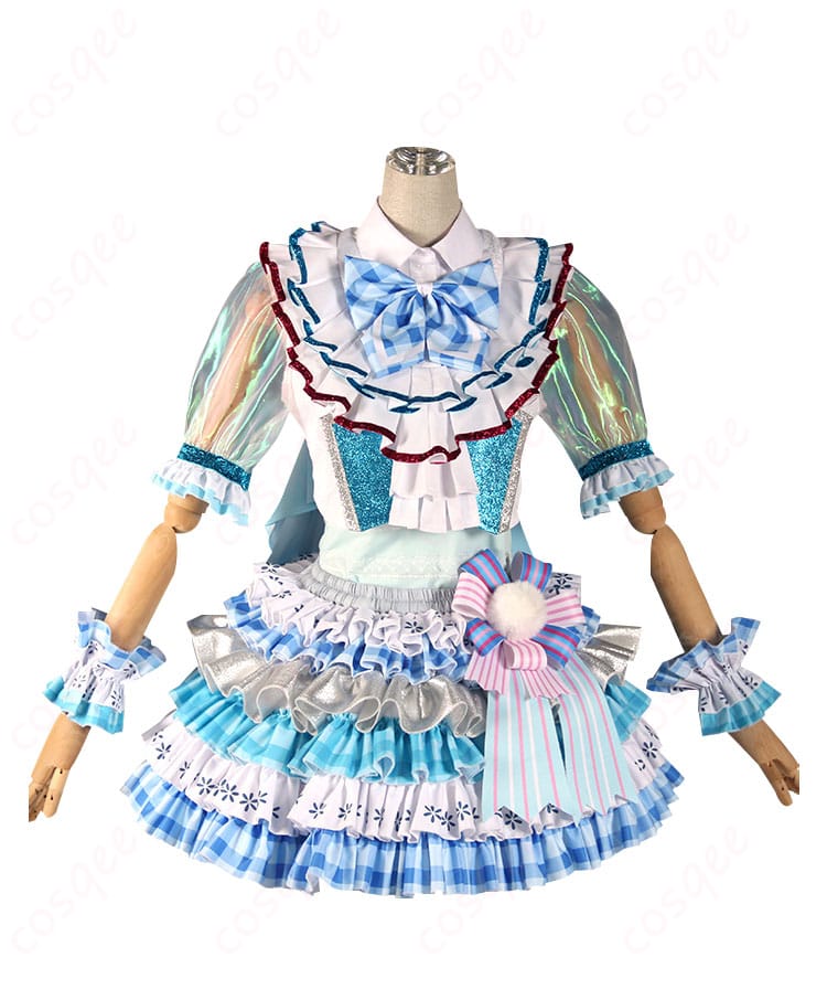 プリパラ 真中らぁら 1周年記念コスプレ衣装の正面写真。高忠実度再現されたデザインと細部にわたる装飾が魅力です。コスプレ衣装の詳細をご確認ください。