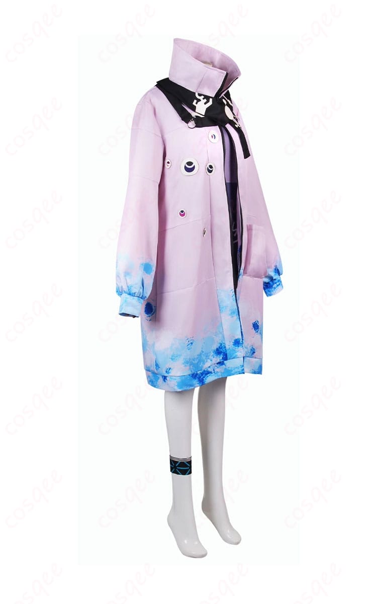 アークナイツ キララ コスプレ衣装の側面図。衣装のシルエットとディテールが美しく表現されています。