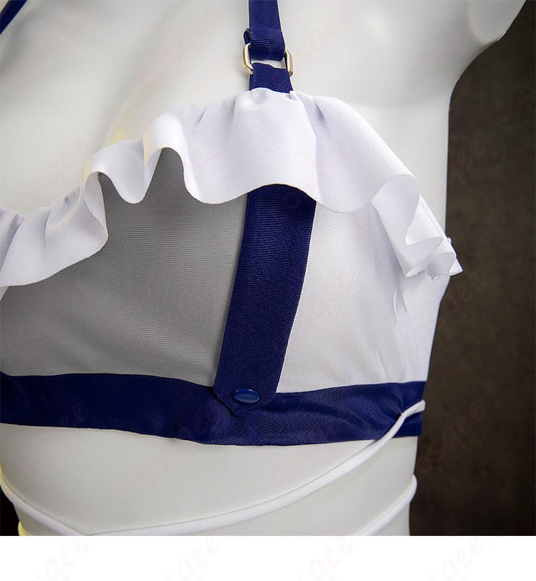 ティファ・ロックハート シャインフリッパー 水着 コスプレ衣装 胸元の装飾ディテール。