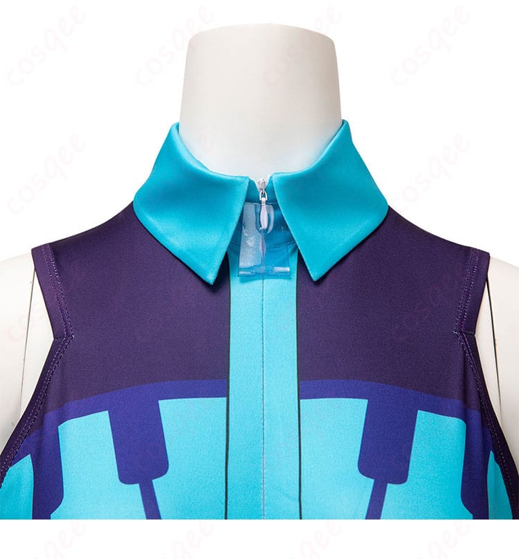 アシレーヌ コスプレ衣装 衣領装飾の細部。エレガントな衣領デザインが特徴。