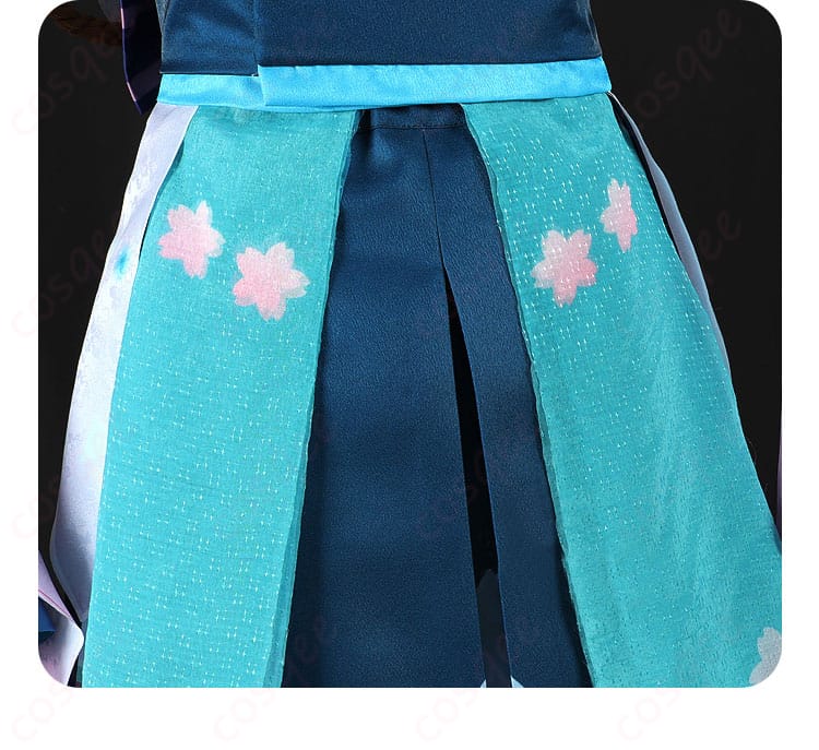 初音ミクコスプレ衣装のスカート背面のデザインディテール。