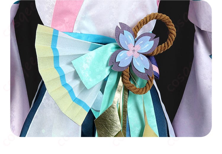 初音ミクコスプレ衣装の腰間装飾。細部にこだわったデザイン。