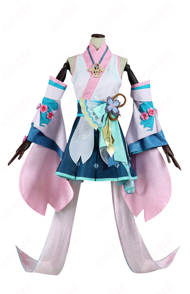 初音ミクコスプレ衣装、正面のディテール。高再現度のデザイン。