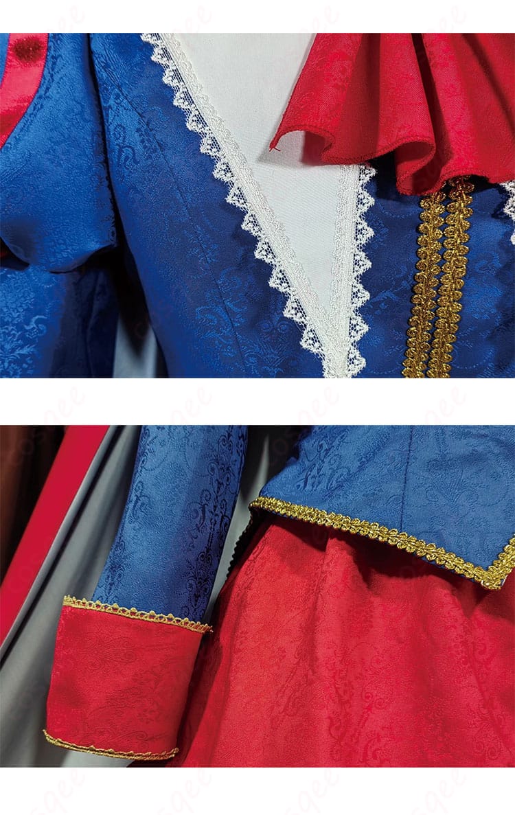 服装衣領、衣襟、衣袖細節图 - 衣装の襟と袖の装飾、精緻な刺繍とデザインの近アップ