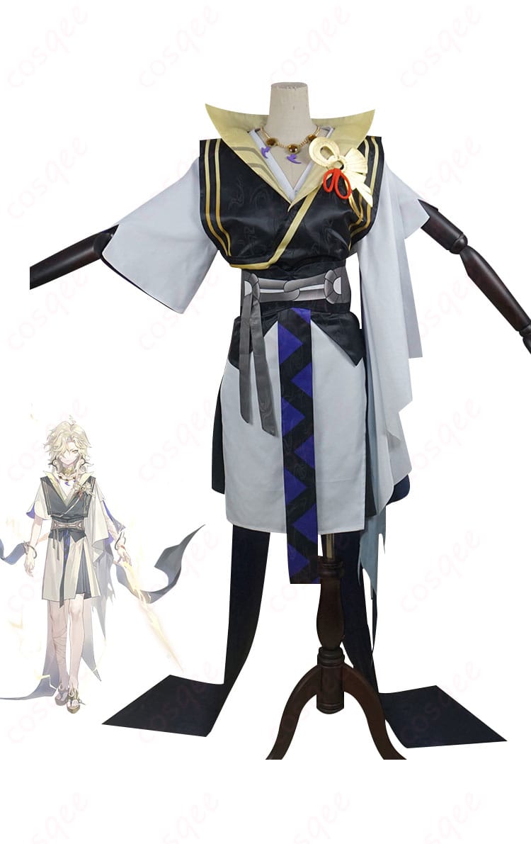 陰陽師 須佐之男 少年期 コスプレ衣装 正面とキャラクター人物の組み合わせ写真。高再現度で、詳細なデザインが特徴です。