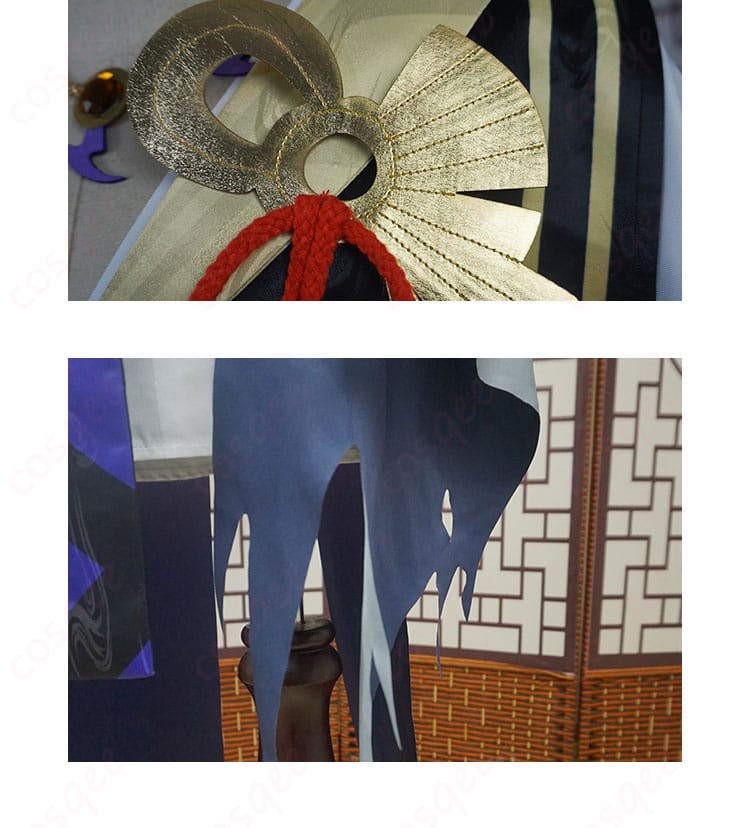 陰陽師 須佐之男 少年期 コスプレ衣装 胸前の装飾と下衣裾のディテール。高い再現度と美しい仕上がりです。