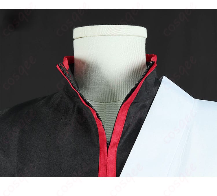 坂田銀時 コスプレ衣装の衣領装飾。細部まで忠実に再現されたデザインが特徴。