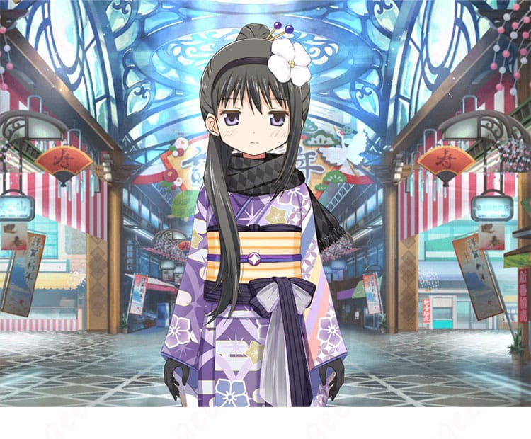 マギアレコード(マギレコ)の暁美ほむらのコスプレ衣装。キャラクターの細部まで忠実に再現。