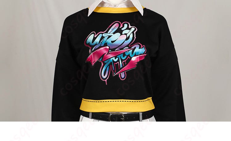 服上衣装飾の細部 - 新井素羽のコスプレ衣装のトップス、装飾細部のアップ