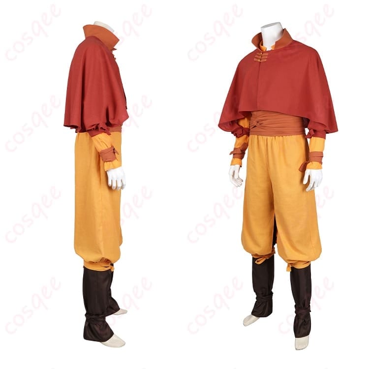アバター 伝説の少年アン アンの気功僧風コスプレ衣装 動きやすく写真映えする一式 - 2枚目の画像
