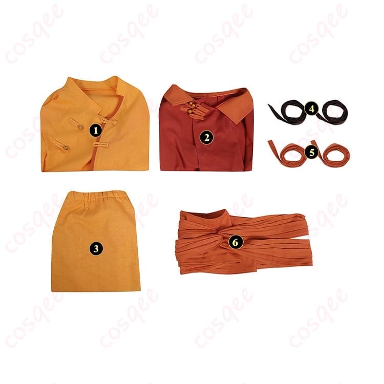 アバター 伝説の少年アン アンの気功僧風コスプレ衣装 動きやすく写真映えする一式 - 6枚目の画像