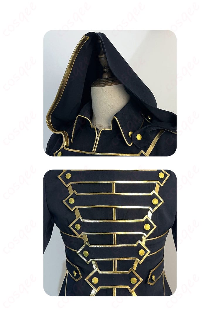 衣襟と帽子の装飾ディテール、細かいデザインが特徴です。