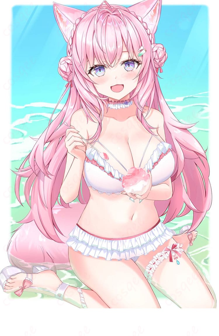 博衣こよりの水着コスプレ衣装。ホロライブのキャラクターが忠実に再現されたコスプレ衣装で、ファン必見!