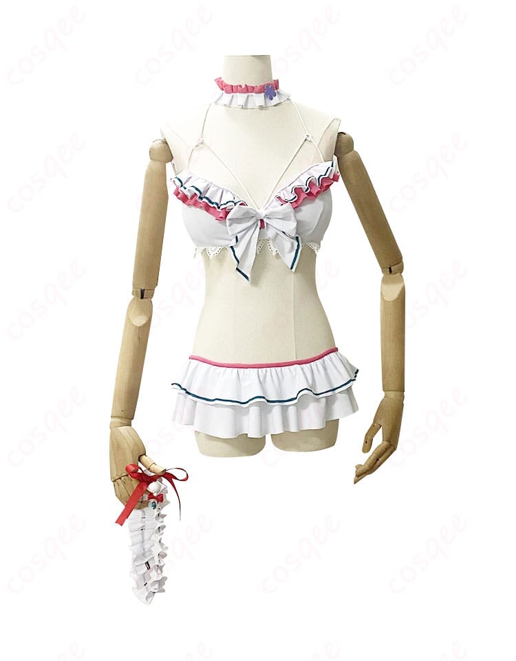 博衣こより水着コスプレ衣装の正面写真。高品質な素材とデザインで、細部まで忠実に再現されています。