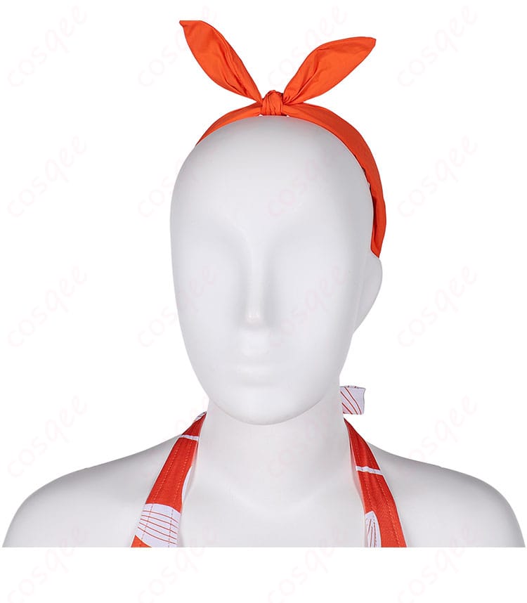 ユフィ・キサラギ コスプレ衣装の髪飾り詳細画像、アクセントが際立つ