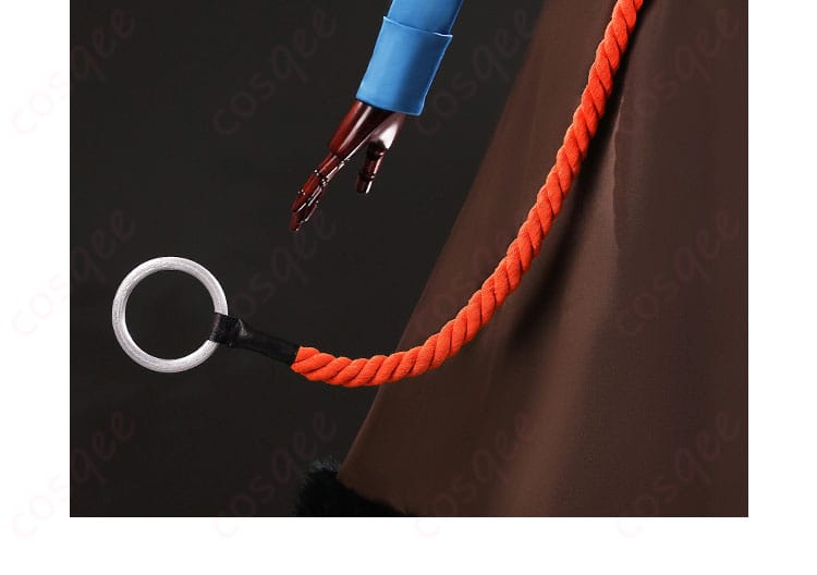 賢狼ホロ コスプレ衣装 赤い系の紐装飾詳細