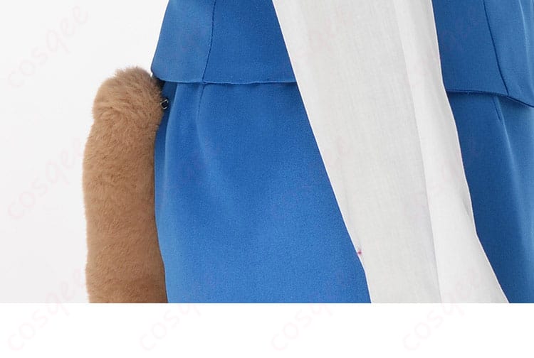 アグレッシブ烈子の烈子(レッサーパンダ)のコスプレ衣装の上衣部分の詳細画像。刺繍やデザインの細かさが際立つ。