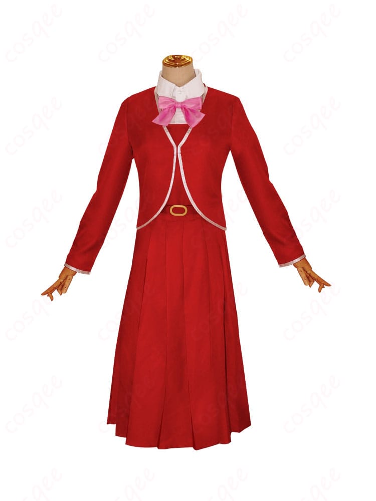 化野乙 コスプレ衣装の正面全体画像。ワンピースとコートが特徴的で、アニメの再現度が高いです。