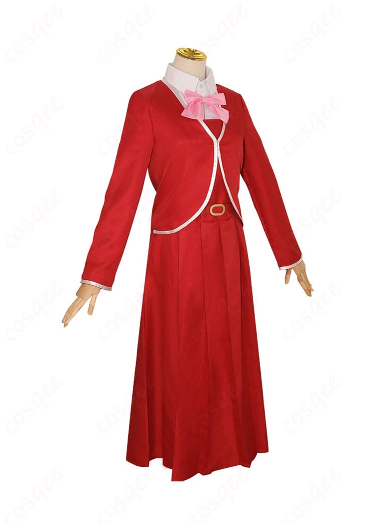 化野乙 コスプレ衣装の側面画像。ベルトと蝶結びのディテールが鮮明に見え、キャラクターの雰囲気を表現しています。