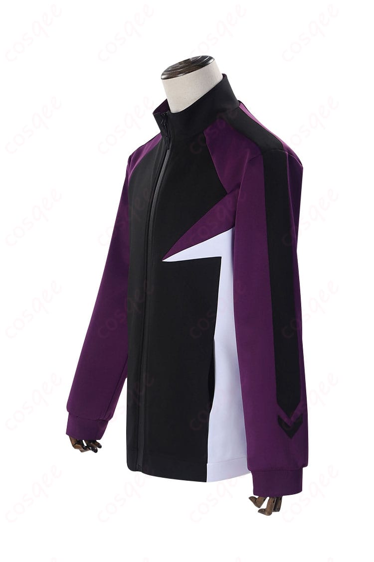 桐先高校弓道部 コスプレ衣装 左側のディテール画像。細かな縫製やロゴ刺繍も忠実に再現。