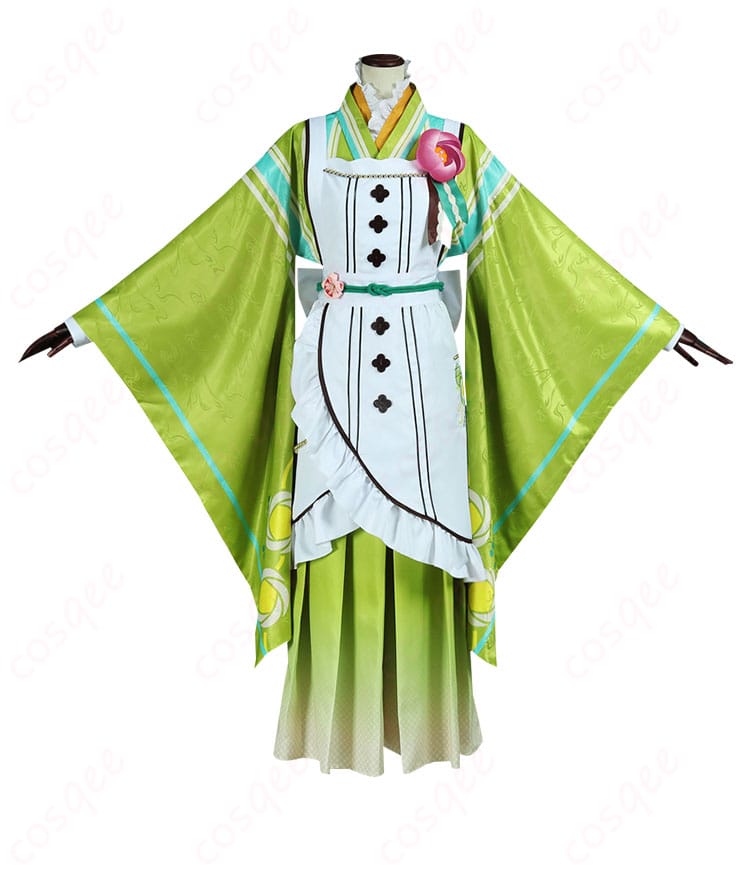 コスプレ衣装の正面からの詳細な画像。