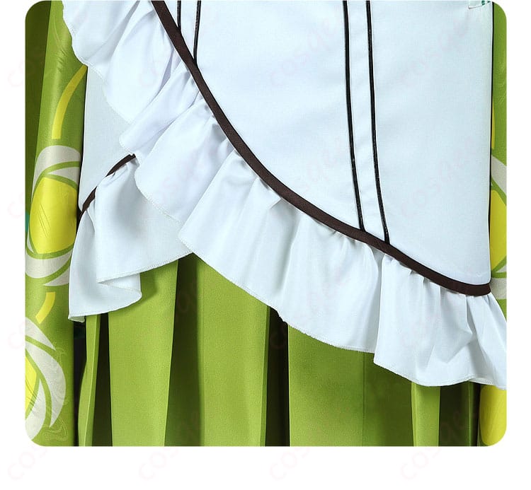 スカートの裾の装飾、細かなデザインが視覚的に魅力的です。