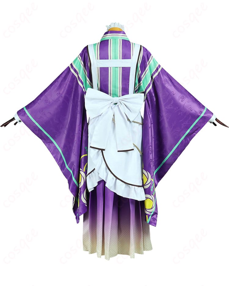 コスプレ衣装の背面画像、背部の蝶結びがポイントの装飾。