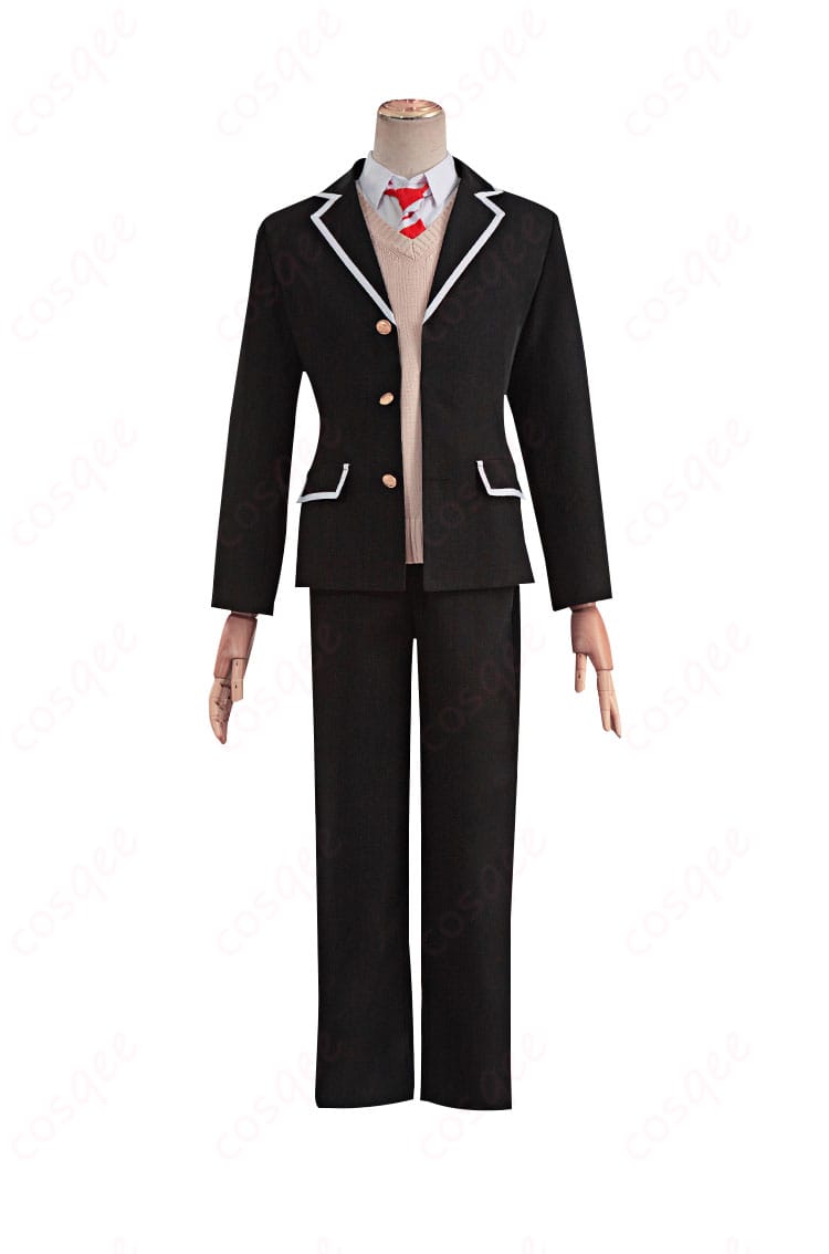 富樫勇太のコスプレ衣装の正面から見た全体像。シンプルでスタイリッシュな仕上がり。