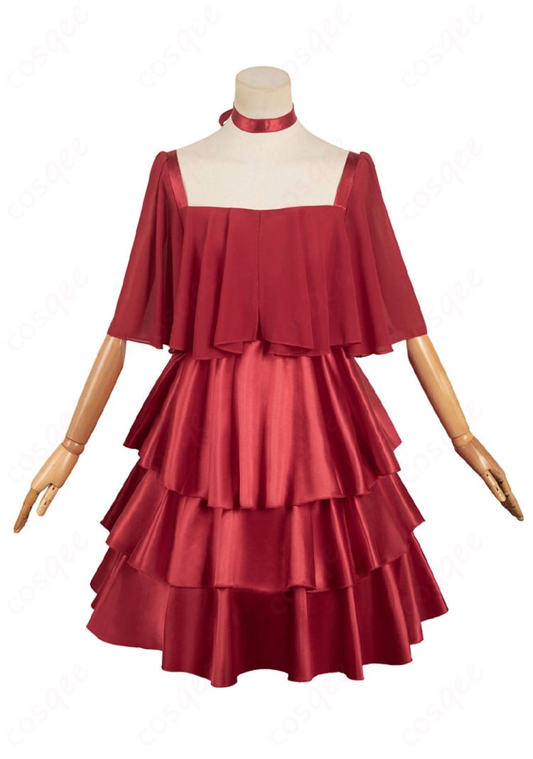 フリーレン 赤いドレス コスプレ衣装 正面からの画像