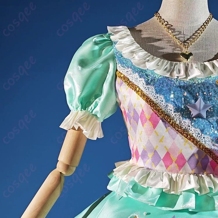 白鳥ひめの可憐さを纏うパステルトップスターコーデ ドレス｜花柄刺繍と星飾りで写真映え抜群 - 4枚目の画像