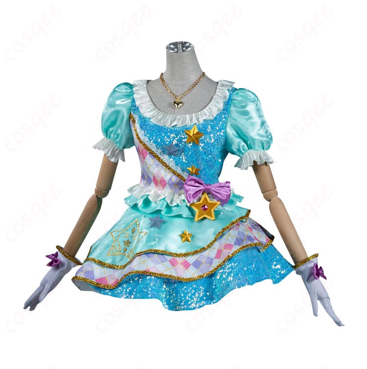 アイカツスターズ!白鳥ひめ コスプレ衣装の側面画像。パステルカラーの美しいラインが際立つ一着です。