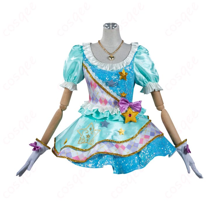 アイカツスターズ!白鳥ひめ コスプレ衣装の正面画像。華やかなドレスとアクセサリーが特徴。