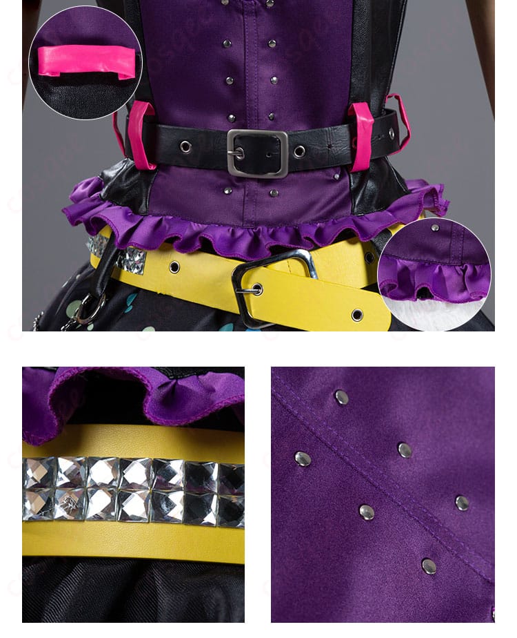 アイカツオンパレード! 星宮いちご スイートデビル コスプレ衣装 腰部と腰帯装飾の詳細