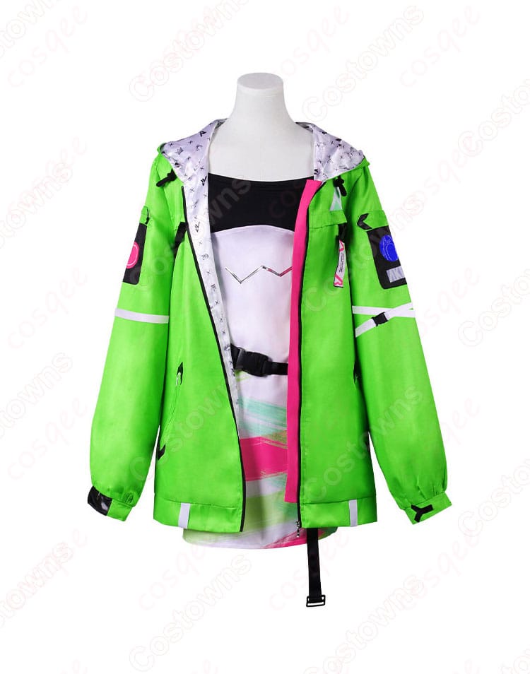 アキ・ローゼンタール ゲーミング私服衣装の正面、ホロライブコスプレ衣装