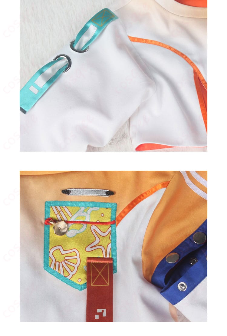 衣装の衣袖部分のディテール画像。美しい装飾が衣装に華やかさを加えています。