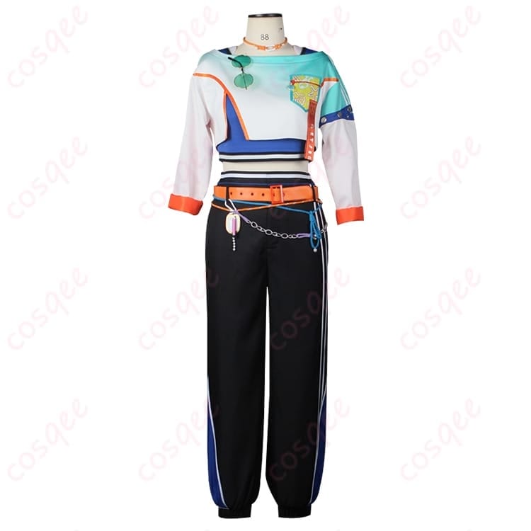 椎名ニキ ドリフトアイランド風コスプレ衣装 南国カラーと小物で写真映えを狙える一着 - 1枚目の画像