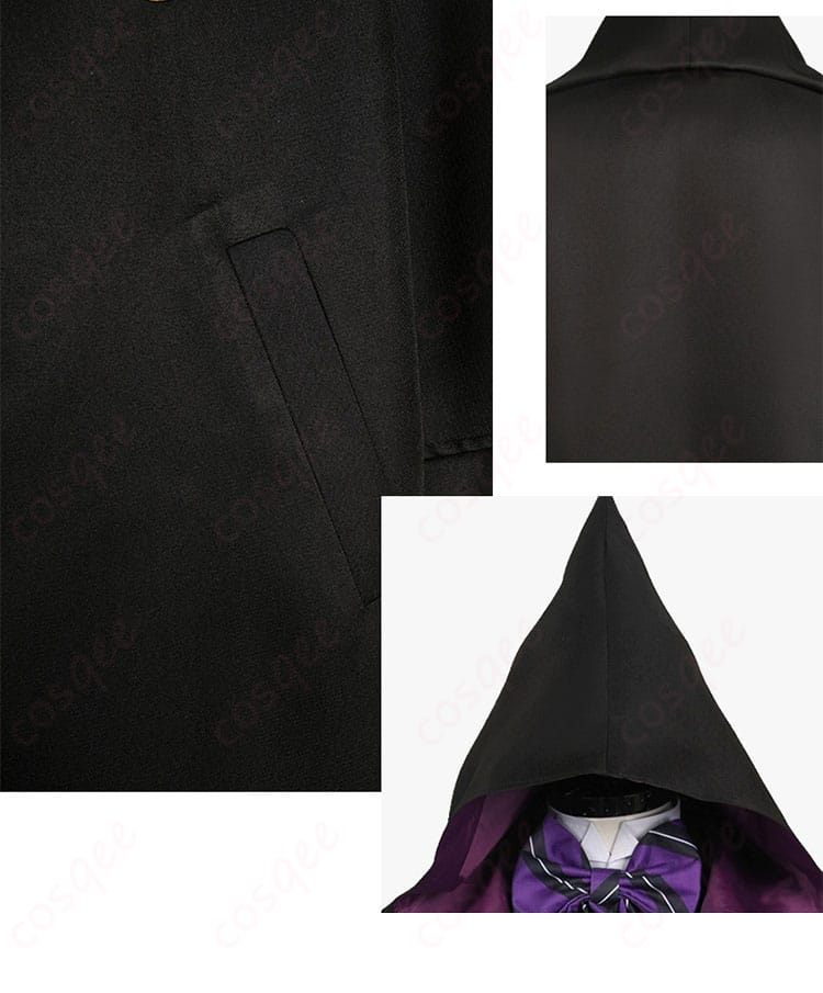 グレゴリー・バイオレット コスプレ衣装の衣袋、背面、帽子装飾細部画像。