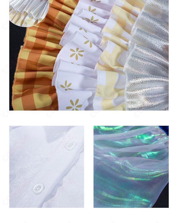 南みれぃ コスプレ衣装 スカートの裾と衣襟の装飾部分の細部画像。