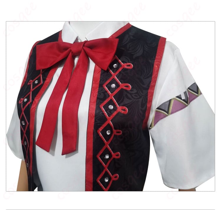 IdentityV 第五人格 人形師(マティアス・チェルニン) ルイ コスプレ衣装の服装装飾のクローズアップ。高忠実度のデザインと刺繍が際立っています。