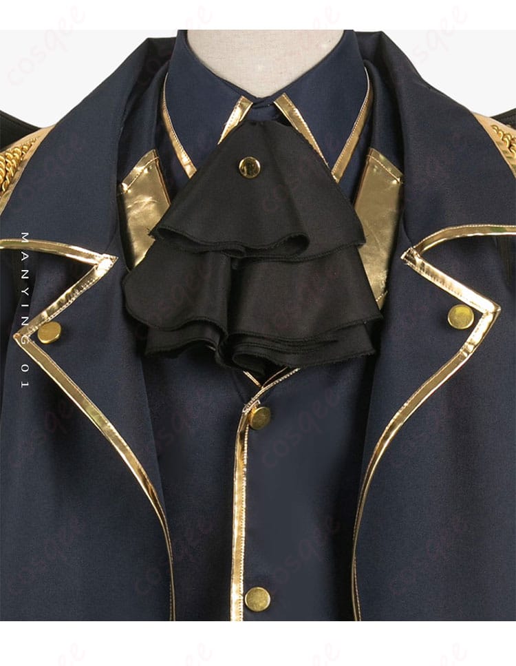 ブルーロック 凪誠士郎 悪魔 コスプレ衣装の衣襟装飾のアップ画像。精巧な刺繍とデザインが魅力。