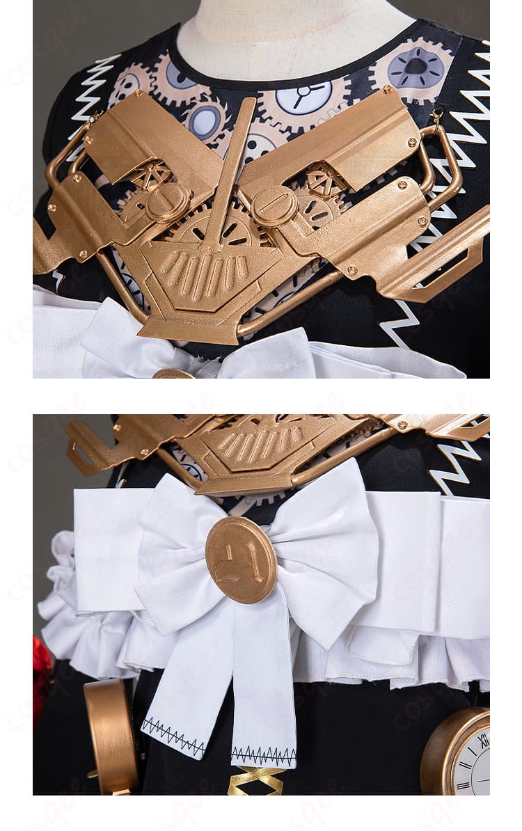 パニシング:グレイレイヴン 21号・XXI コスプレ衣装の前胸衣装装飾の詳細。細部までこだわったデザイン。