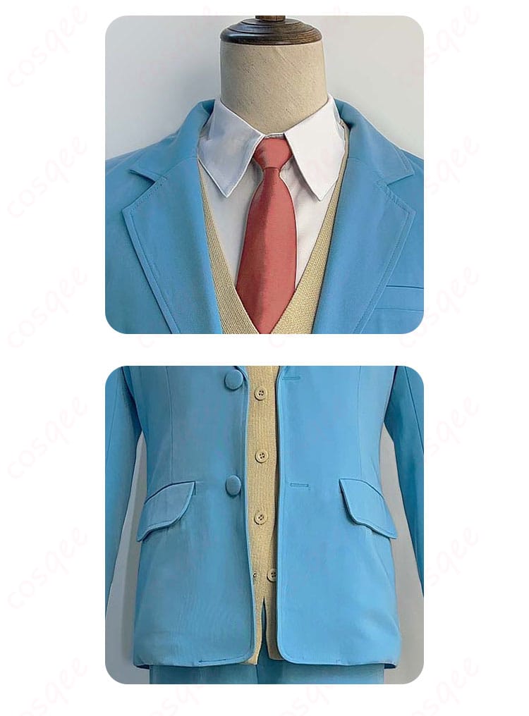 スキップとローファー 志摩聡介コスプレ衣装の衣裾と襟の装飾詳細