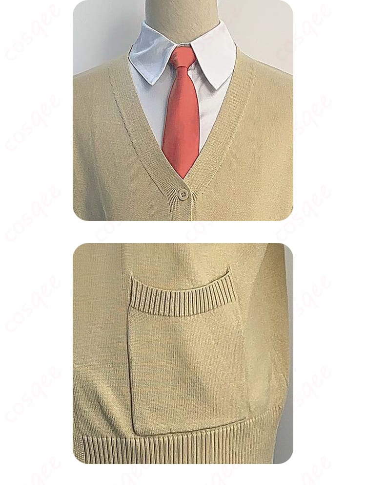 志摩聡介コスプレ衣装、襟と衣袋の細部、スキップとローファー