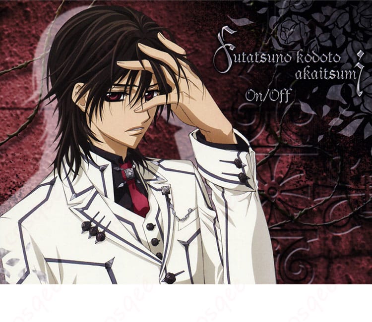 ヴァンパイア騎士の玖蘭枢のコスプレ衣装。リアルに再現されたキャラクターの魅力が引き立つ一枚。