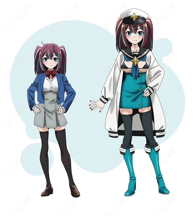 ロコムジカの阿古屋真珠(あこや しんじゅ)コスプレ衣装の全身画像、アニメ「魔法少女にあこがれて」の忠実再現デザイン。