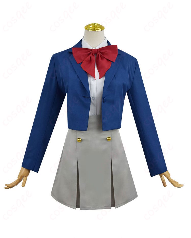 魔法少女にあこがれての阿古屋真珠のコスプレ衣装正面。ジャケットとミニスカートが際立つデザイン。